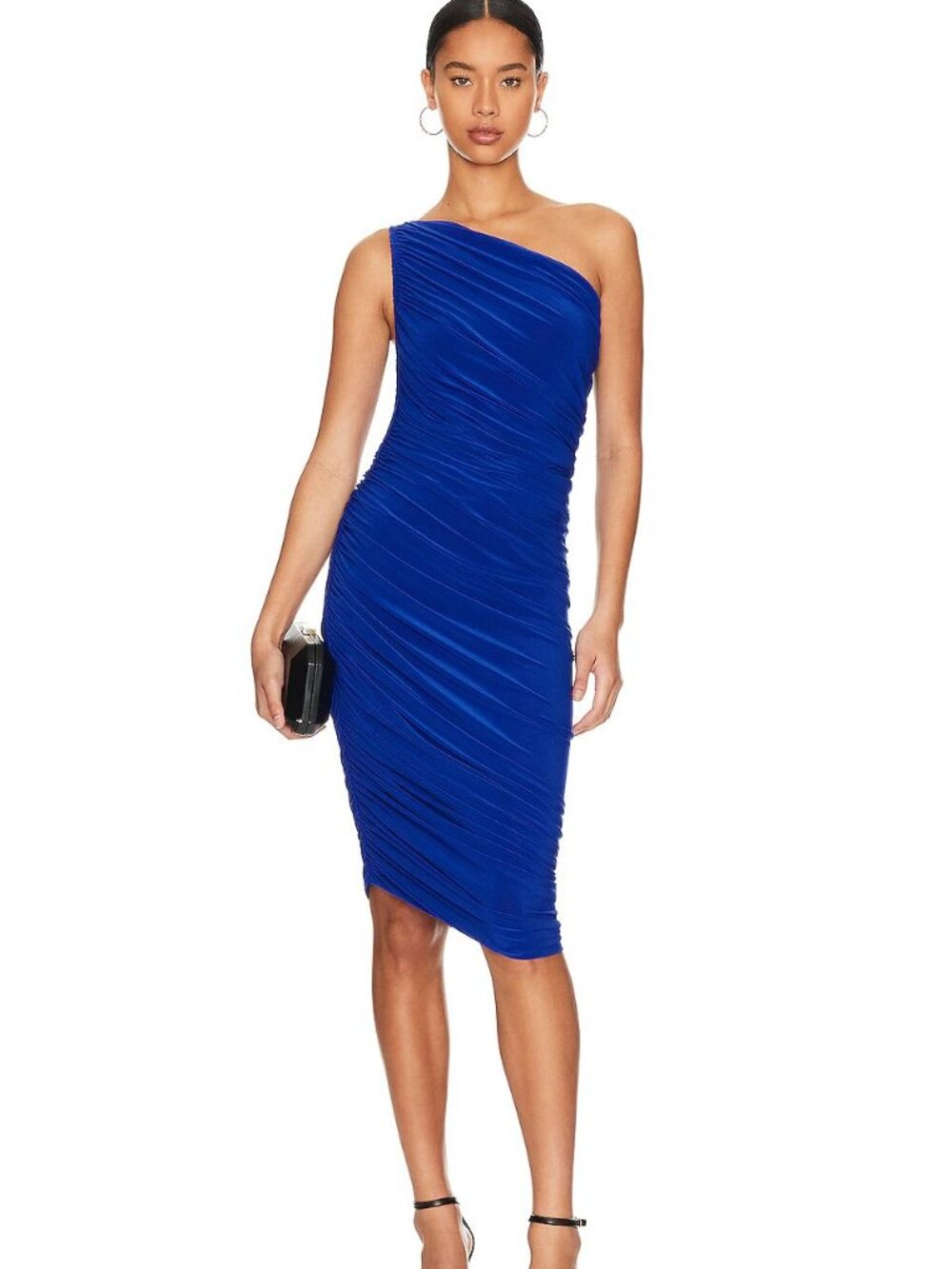 Norma Kamali - Diana Ruched One-Shoulder Dress Gown - Cobalt Blue - Small